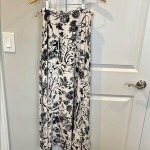 Floral Black and White Women's Skirt